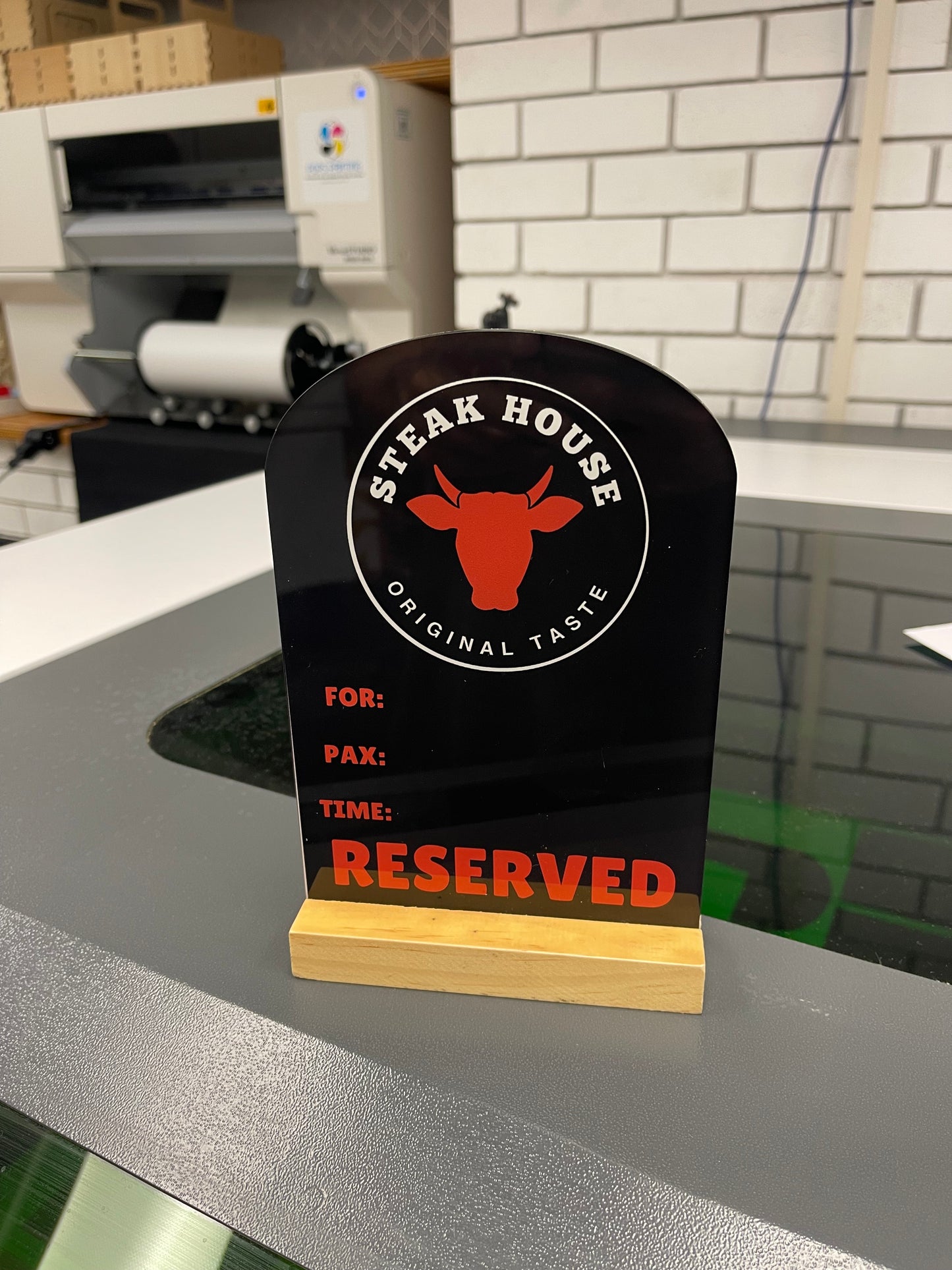 Steakhouse Reserved Sign - RS001