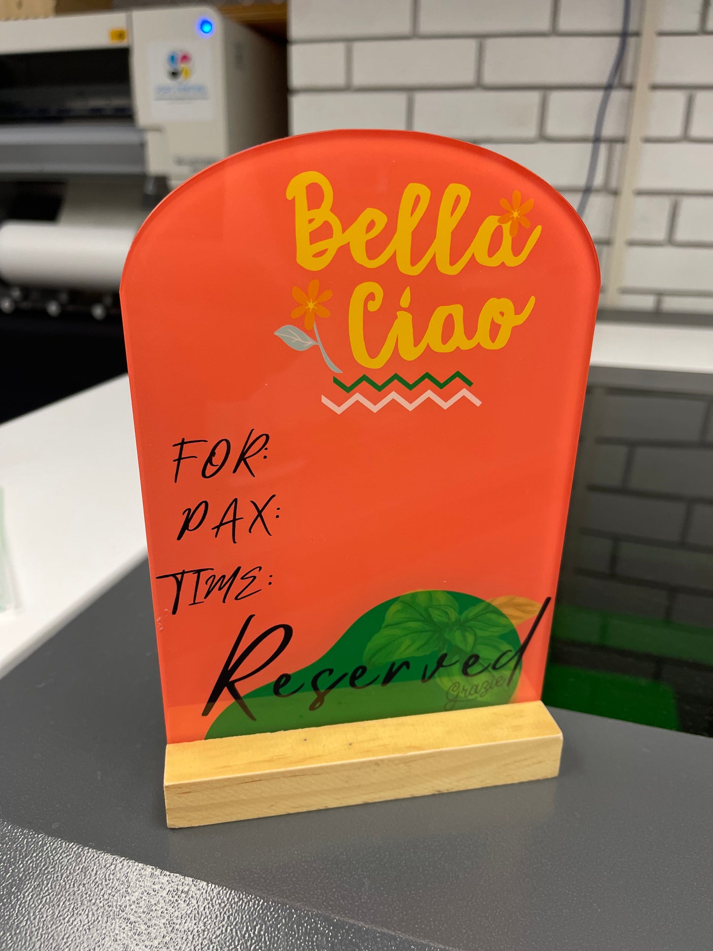 Italian Restaurant Reserved Sign - RS006