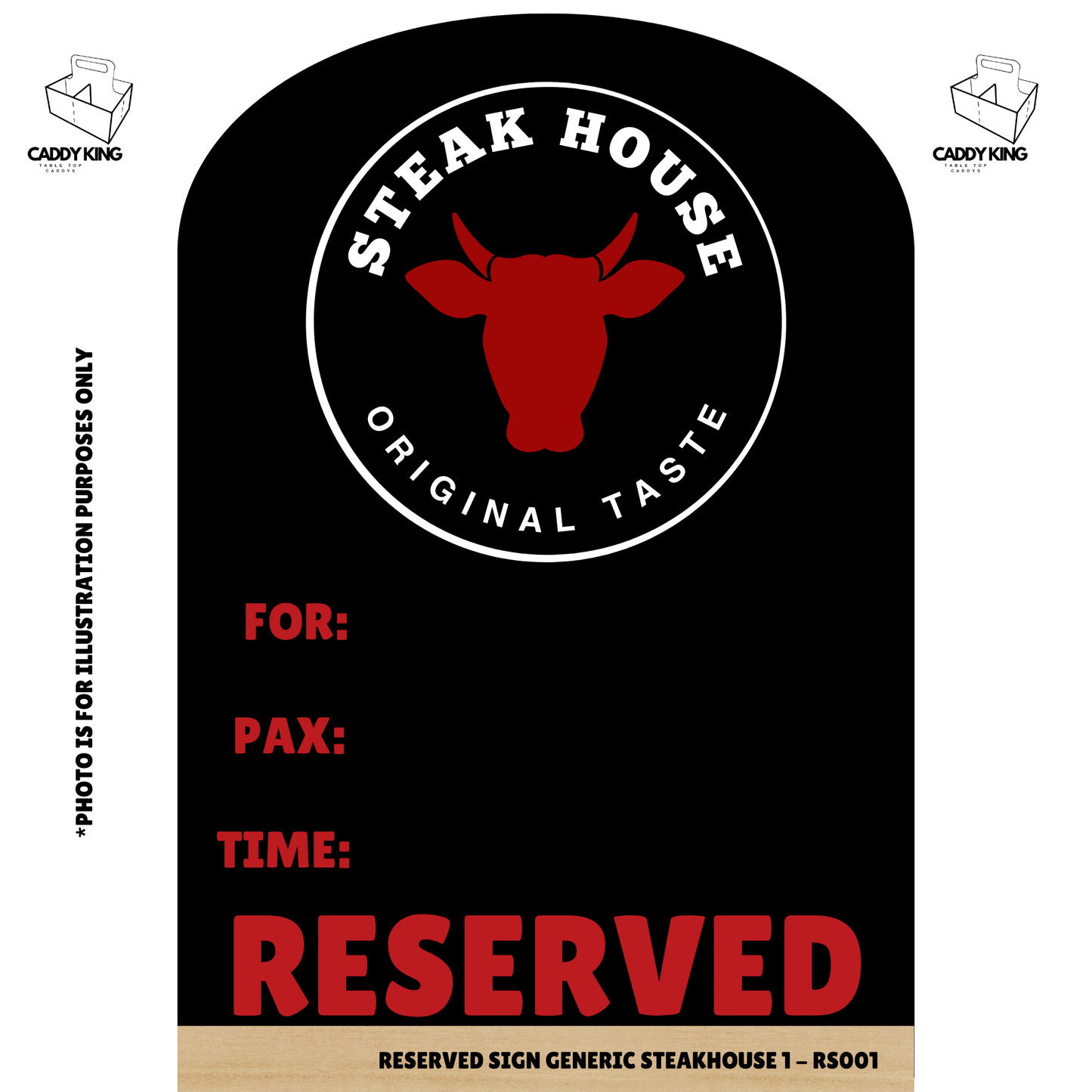 Steakhouse Reserved Sign - RS001