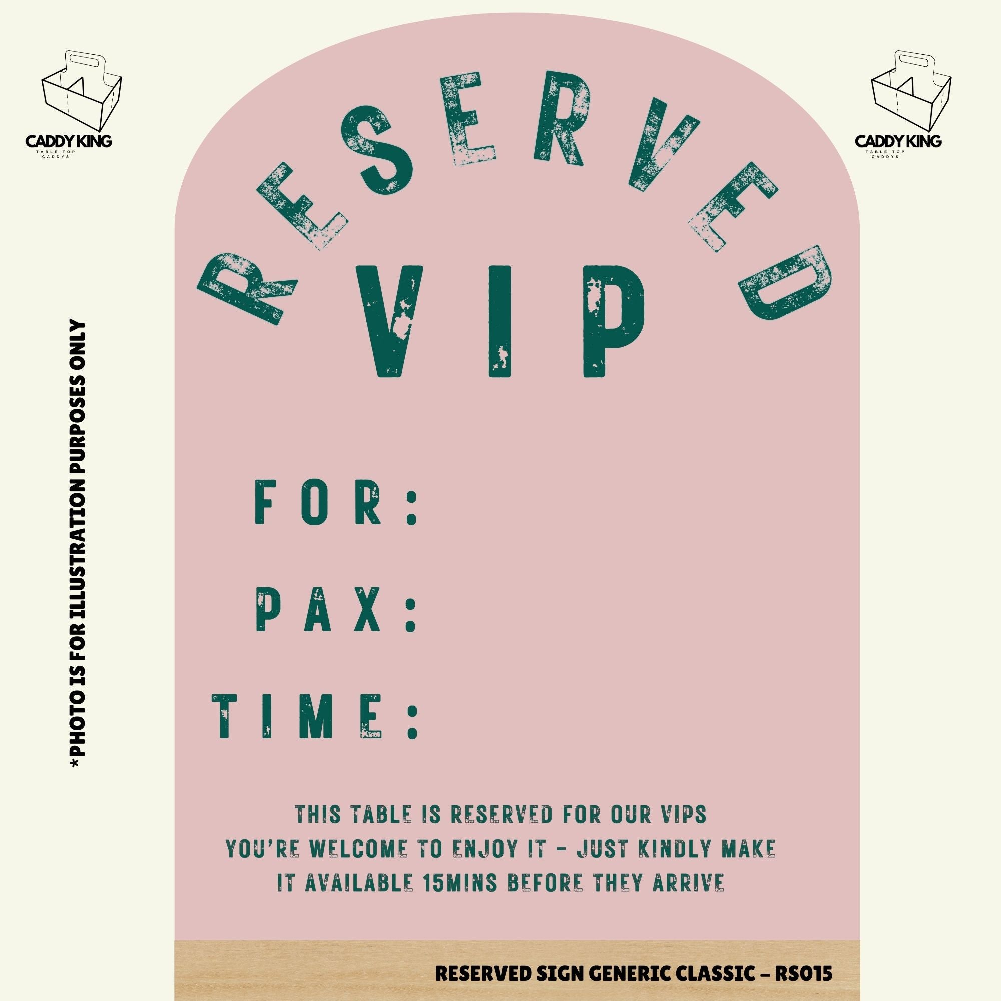 Modern VIP Reserved Sign - RS0015 – Caddy King