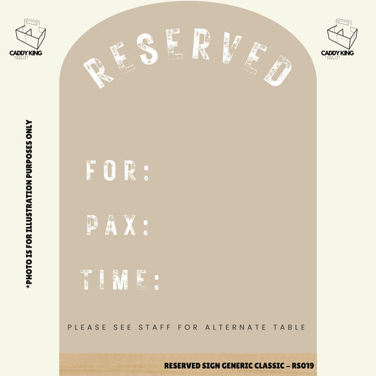 Reserved Sign Generic Urban - RS019