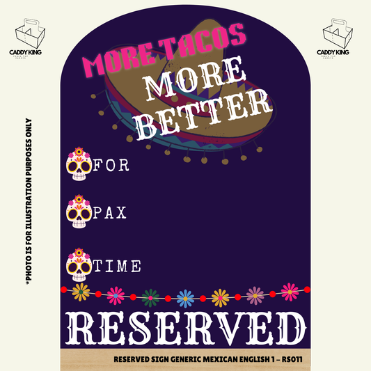 Mexican Restaurant Reserved Sign English 1 - RS011